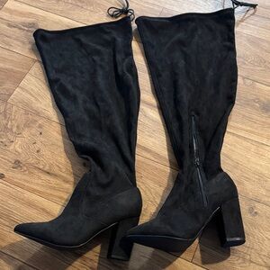 JustFab Black Over the Knee Boots